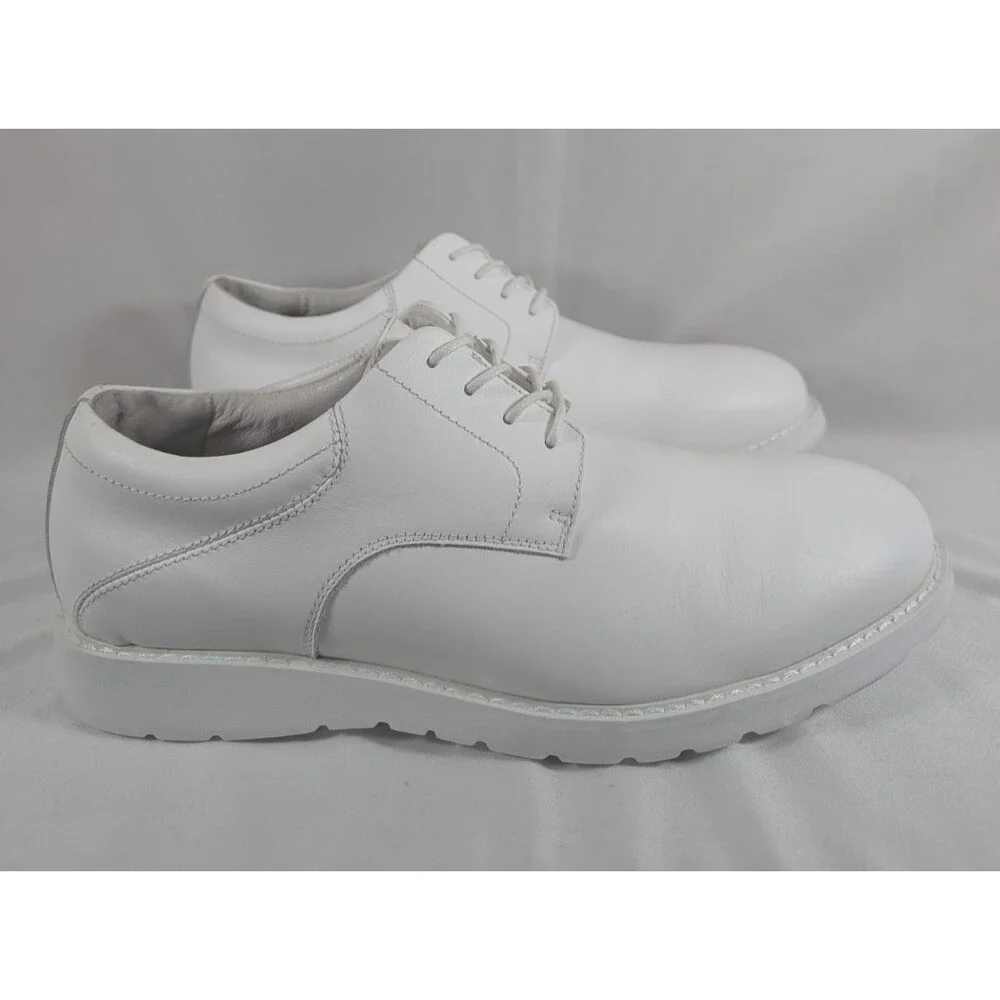 Propet MDX002L Men's 10.5H White Full Grain Leather Oxford Shoe Uniform Service